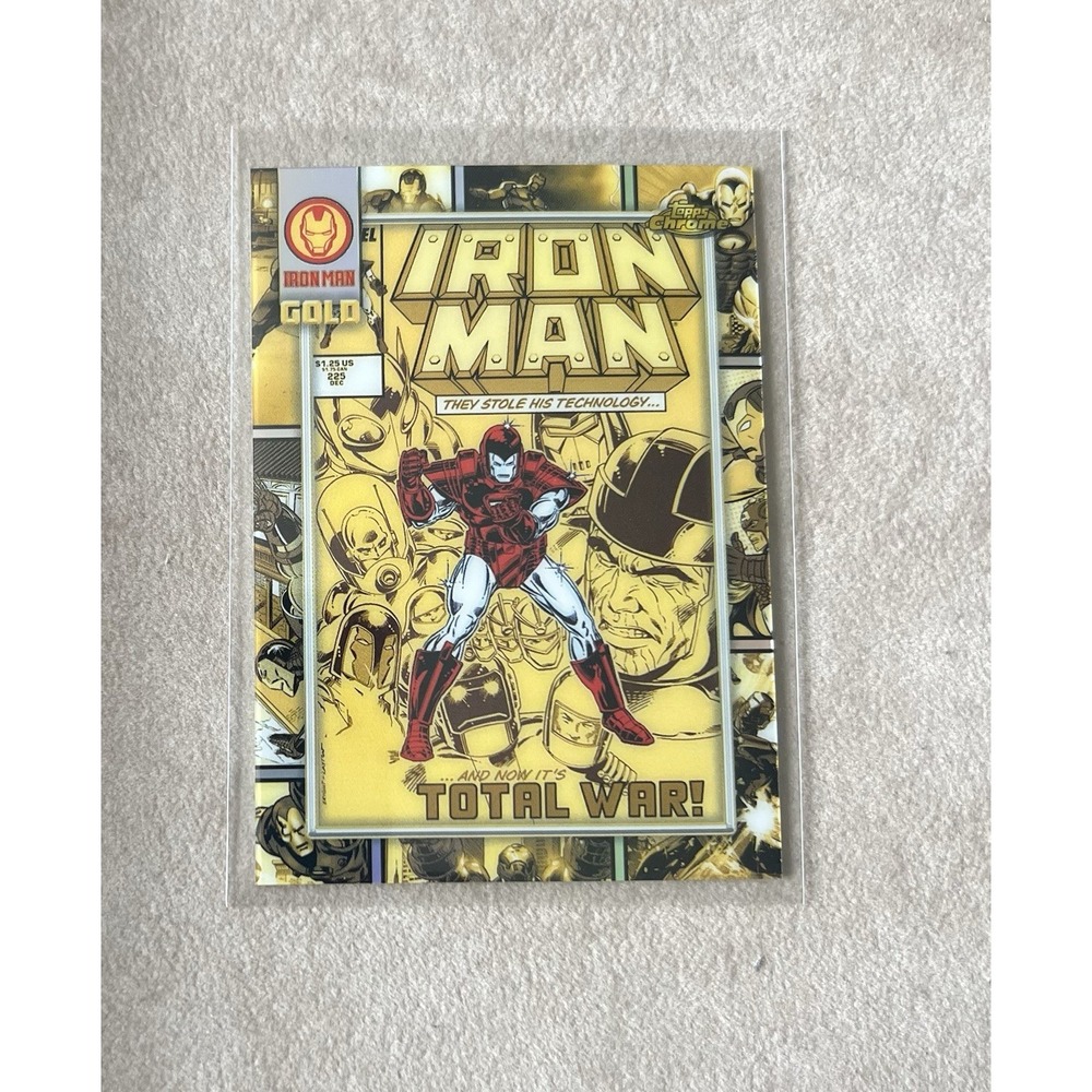 2025 Topps Chrome Marvel‎ Iron Man Gold Card IM-5 Iron Man #225 Cover Tribute